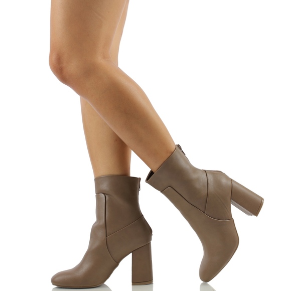 Noten Taupe Closed Toe High Top Ankle Boot - Picture 2 of 5